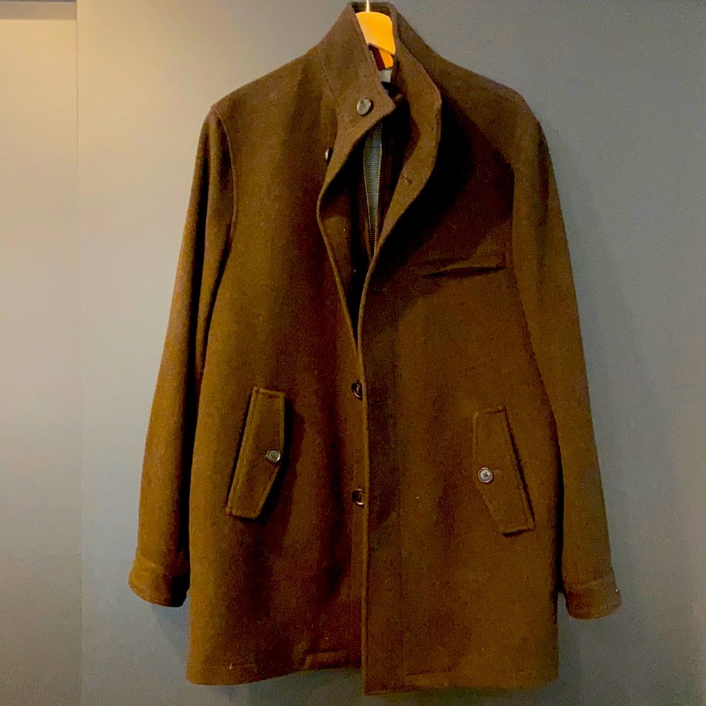 Men’s Cremieux, Medium, brown wool car coat.
